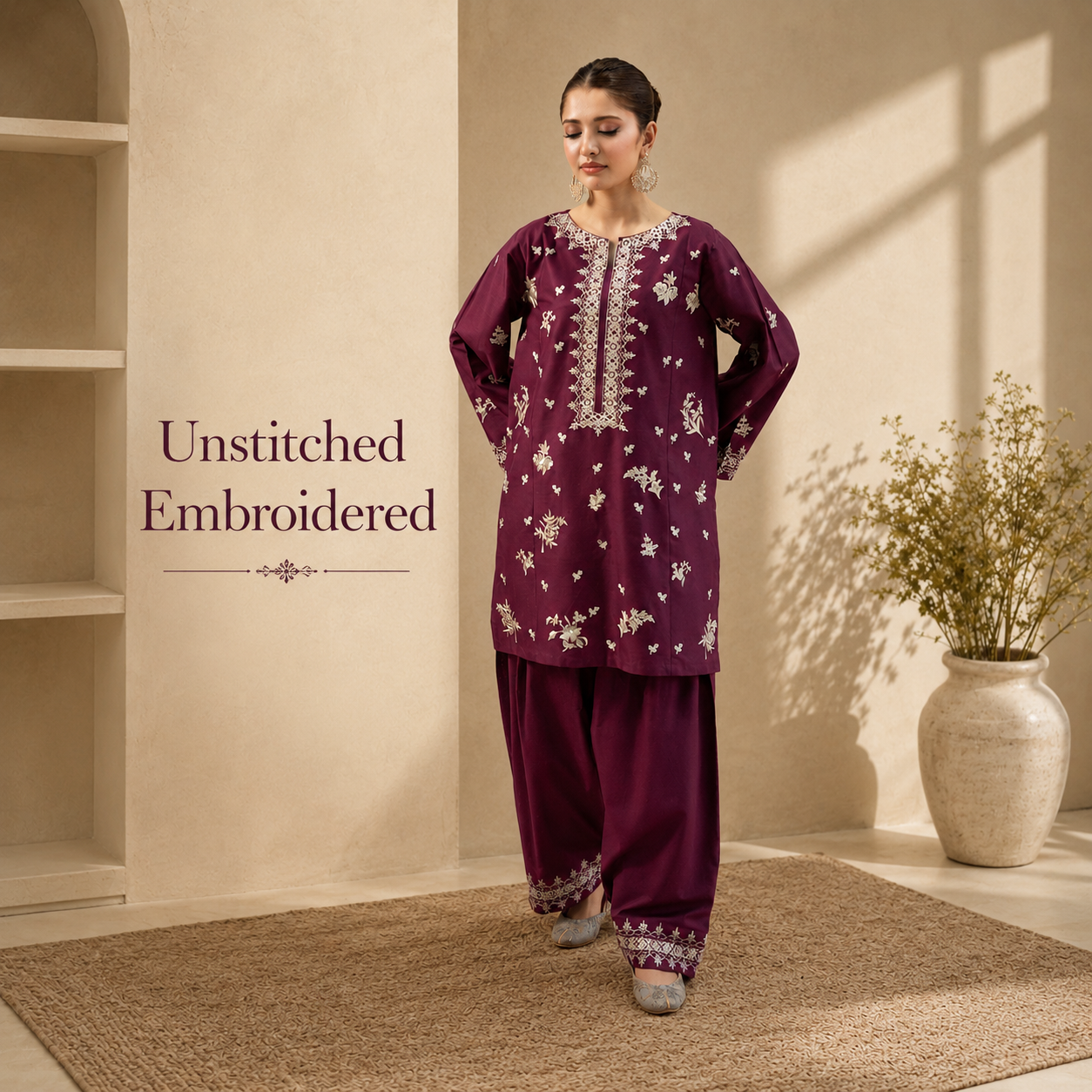 Embroidered 2 PC