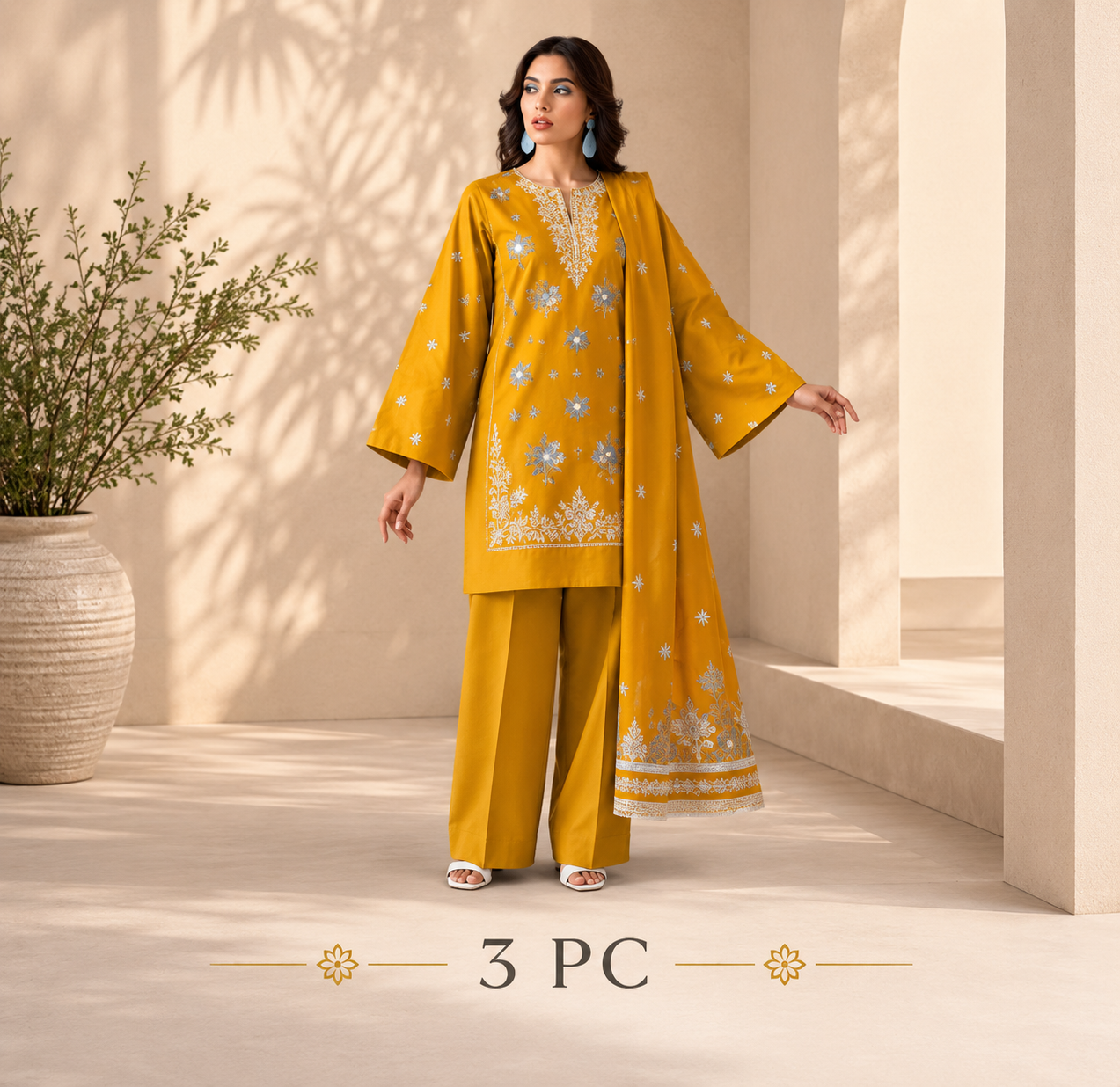 Embroidered 3 PC
