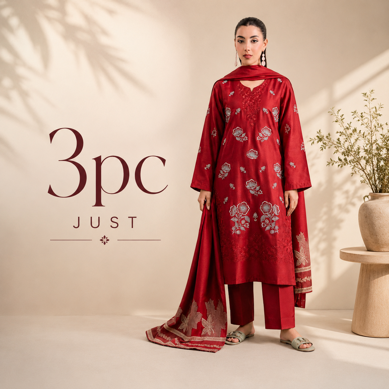 Embroidered 3 PC