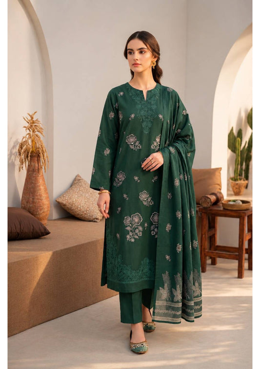 Green Embroidered 3 Piece