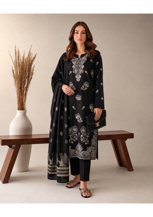 Black Embroidered 3 Piece